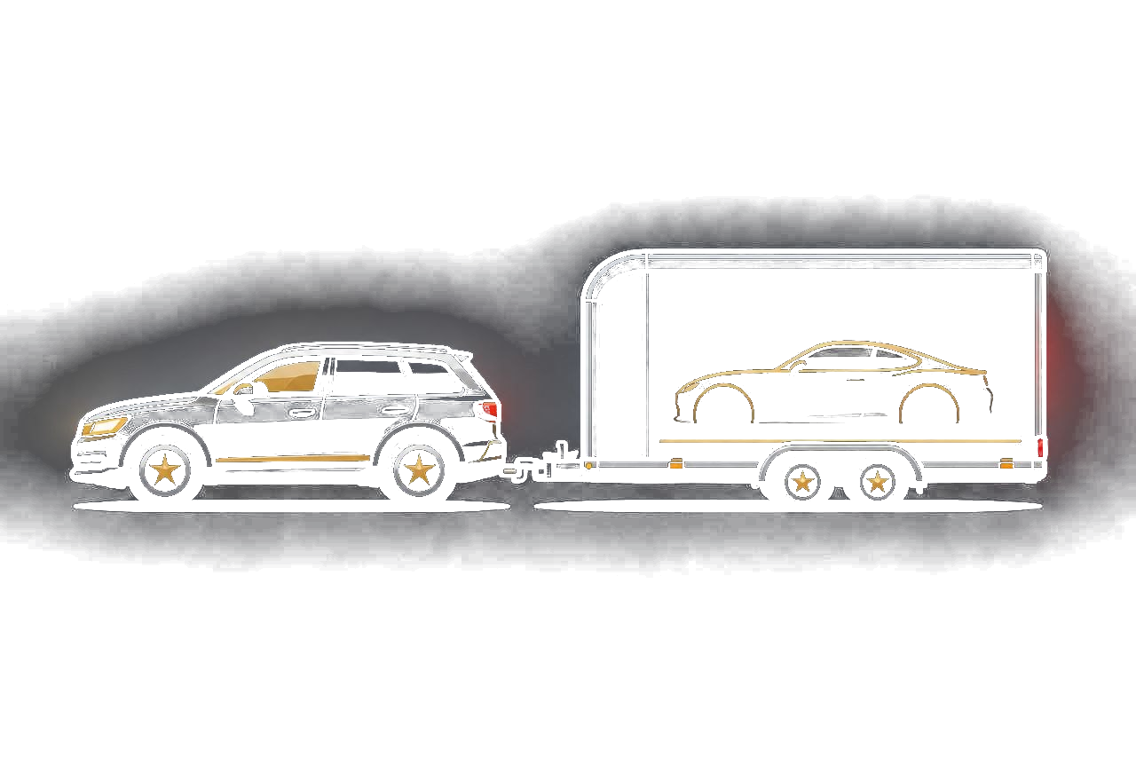 Geschlossener Autotransport Symbol: Fahrzeug im geschlossenen Transporter - MCG GbR