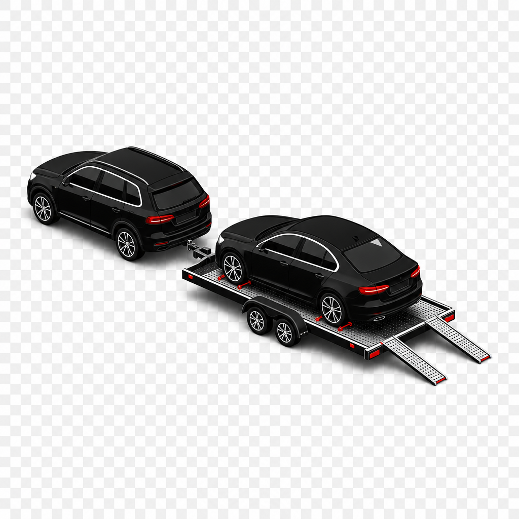 Autotransport - PKW auf Anhaenger